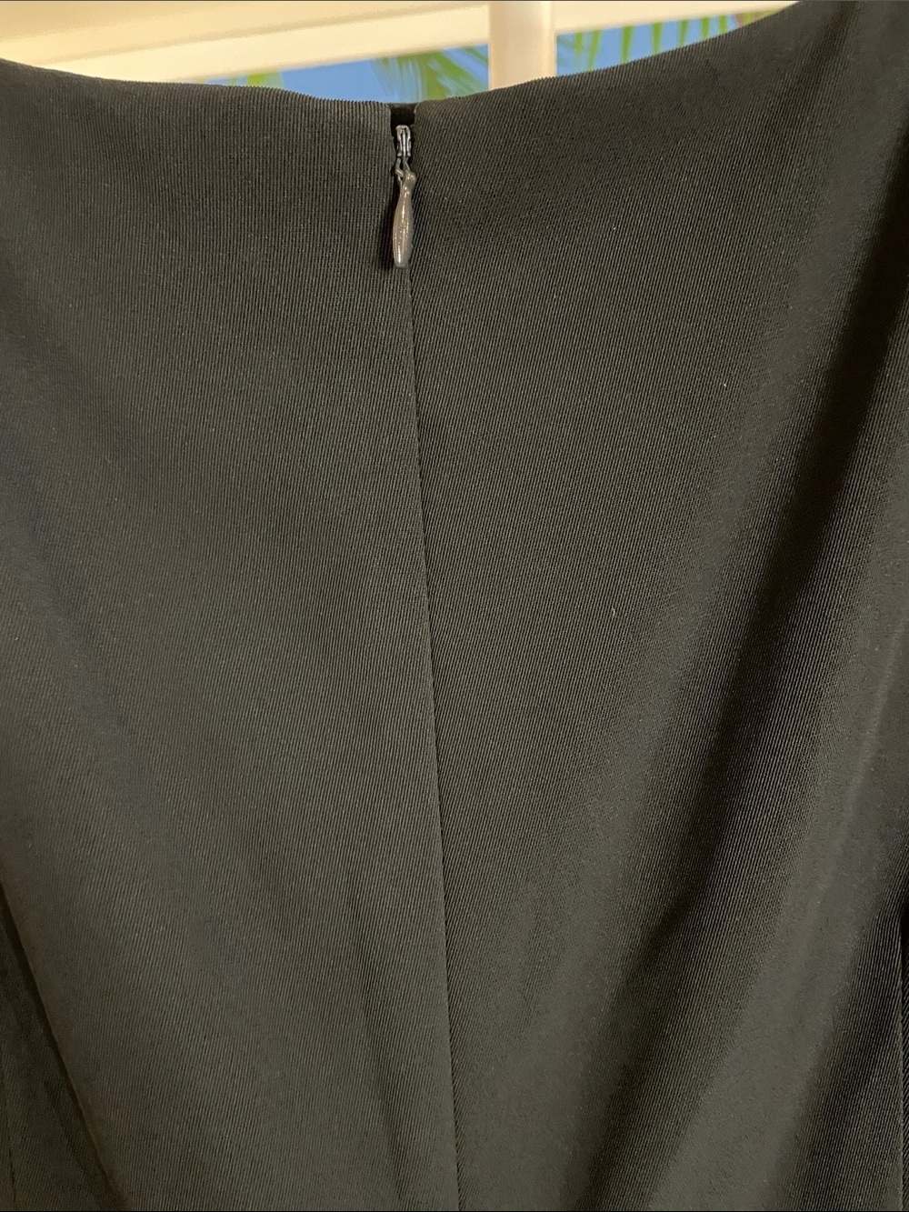 Tahari ASL Black Midi Dress with Green Geometric Lining - Picture 5 of 7